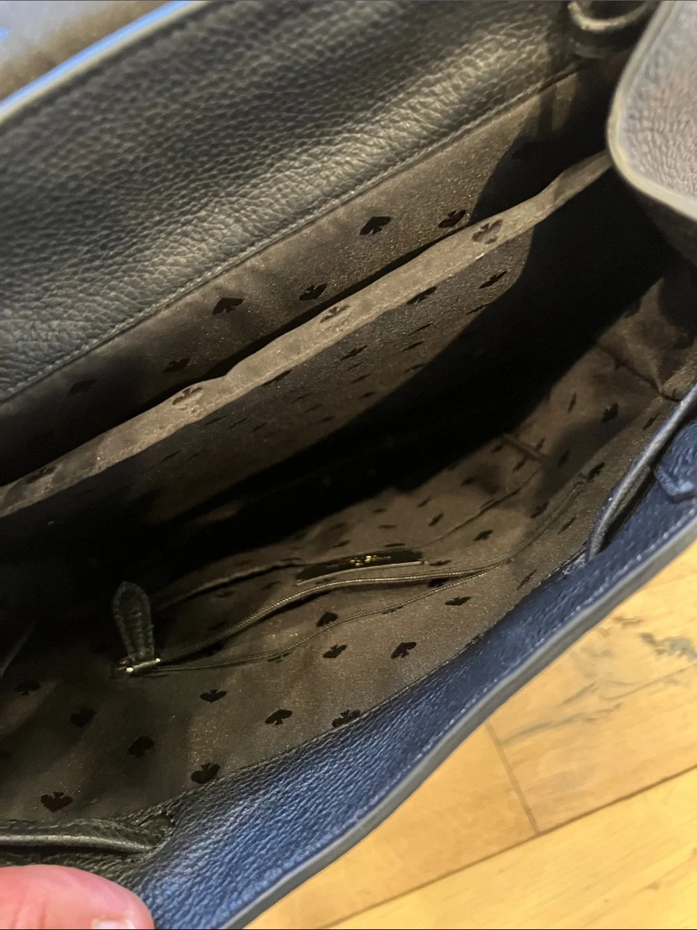 kate spade Black Pebbled Leather Drawstring Backpack